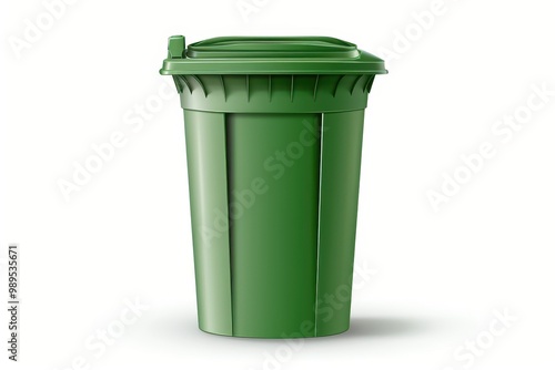 Recycle bin for green waste save environment Glass can trash isolated on white background