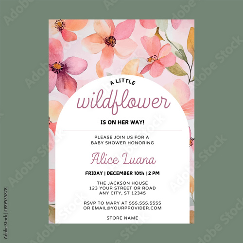 Little Wildflower Baby Shower Invitation
