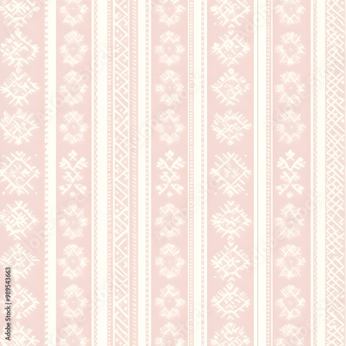 Blush Pink and White Geometric Pattern