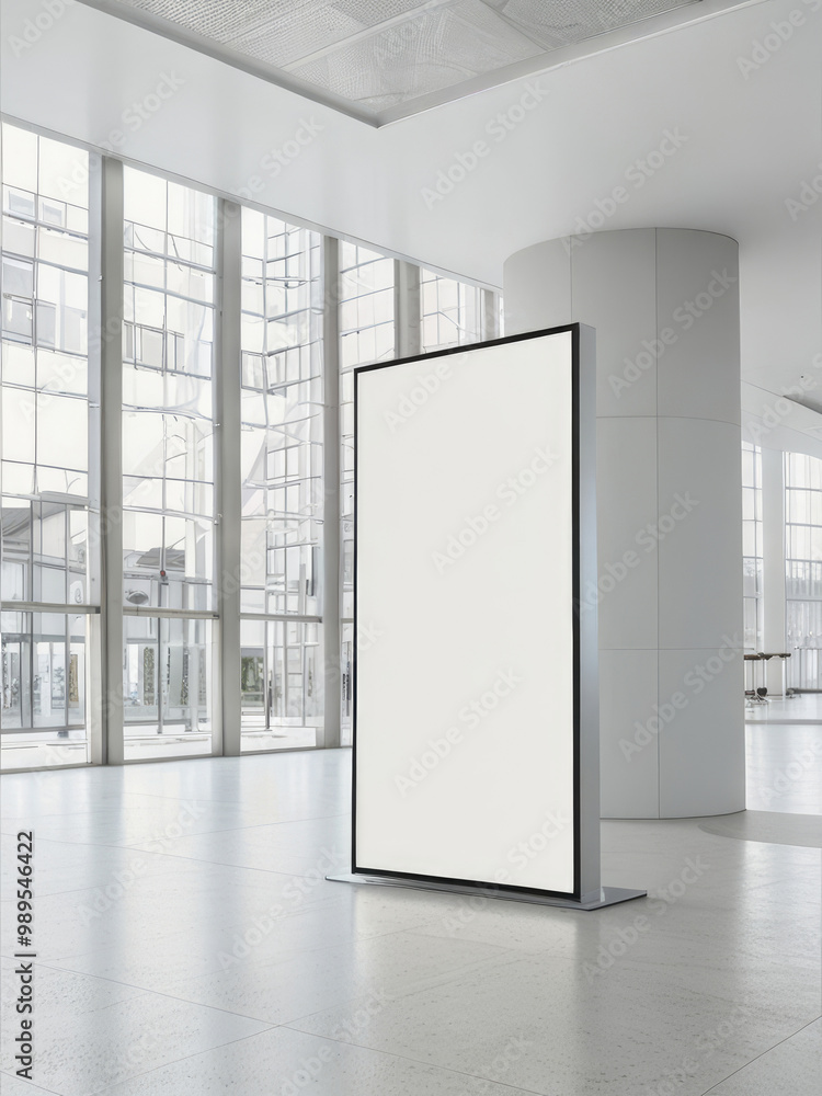 Blank billboard mockup. Advertisement board in the modern store. Blank billboard mockup. Advertisement board in the modern store.