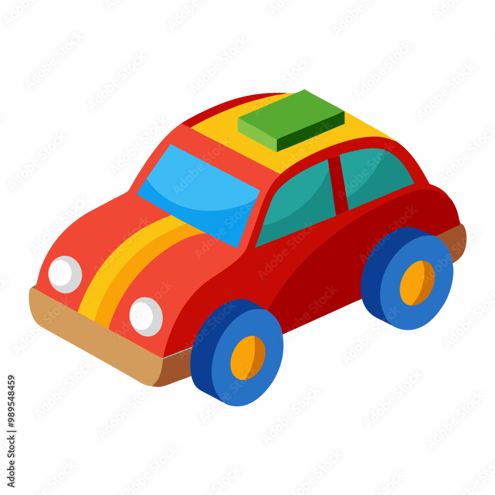 painted wooden toy car