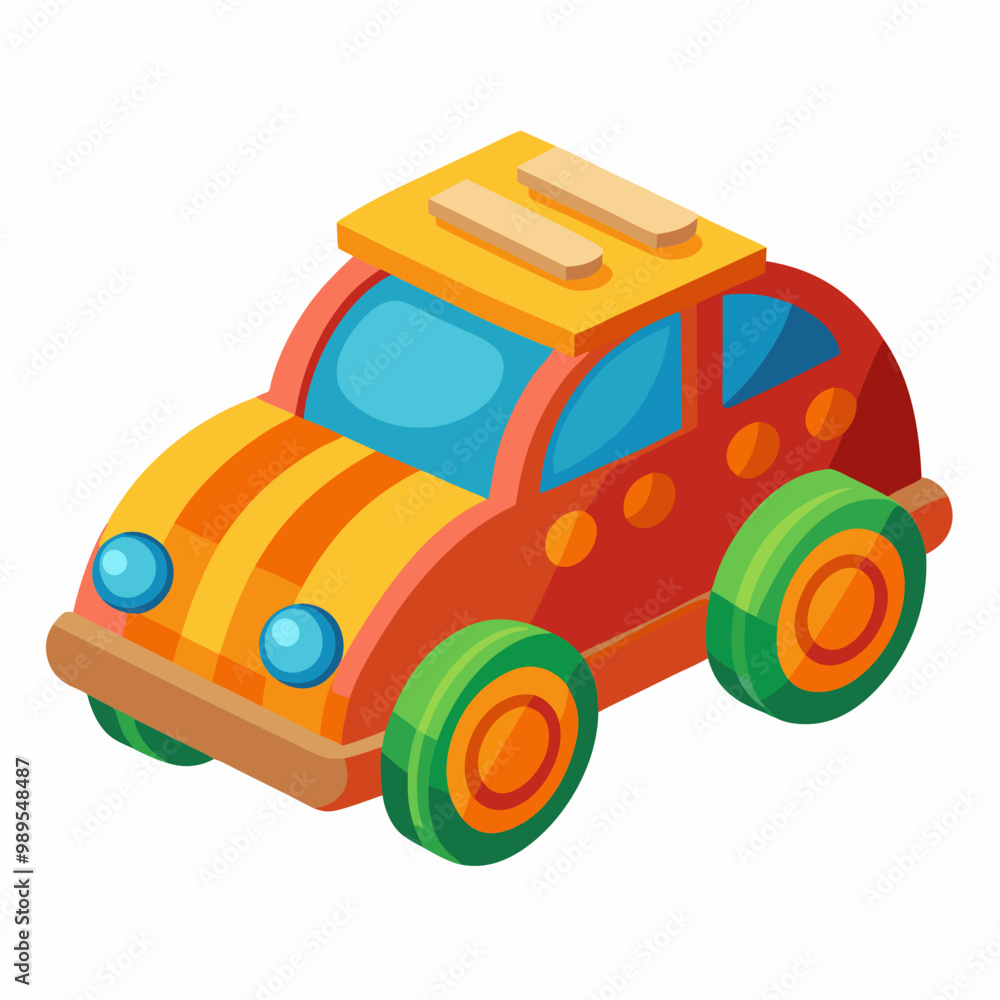 painted wooden toy car