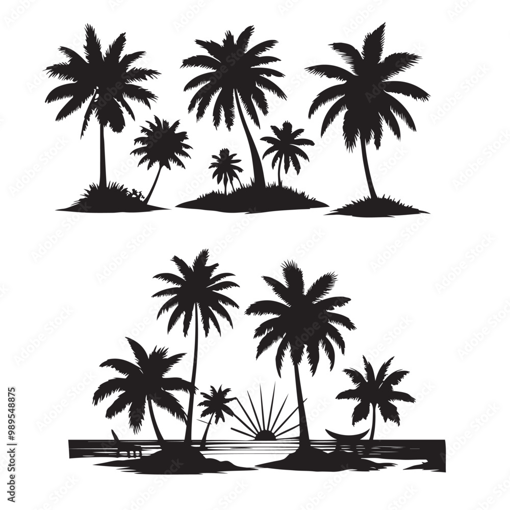 Fototapeta premium set of palm trees