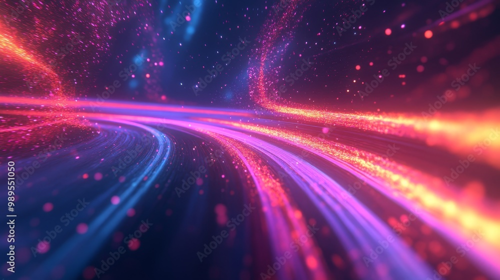 Abstract Glowing Lines and Particles in Space Abstract Glowing Lines and Particles in Space