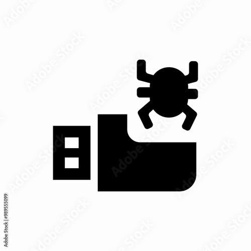 flash memory card virus icon sign vector