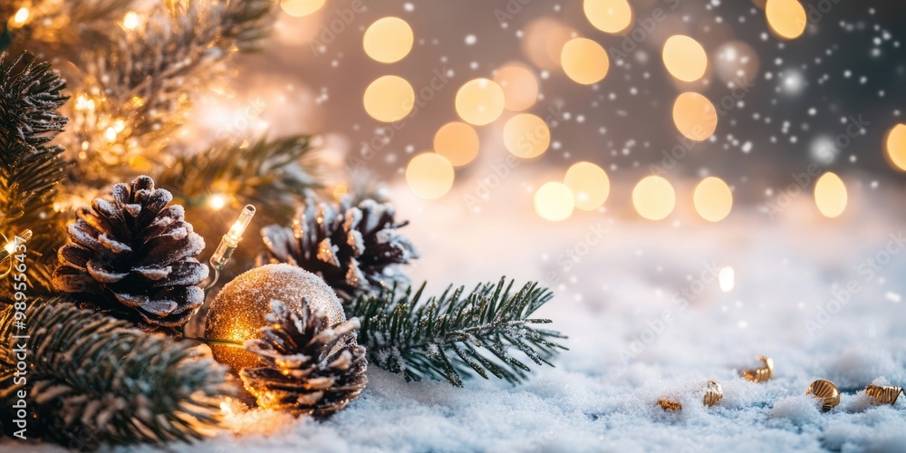 Winter Wonderland: Festive Christmas Atmosphere with Cozy Decor and Blurred Lights Winter Wonderland: Festive Christmas Atmosphere with Cozy Decor and Blurred Lights