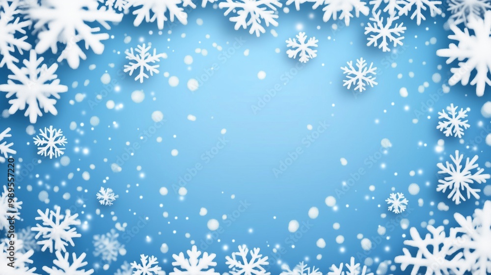 A Tranquil Display of Snowflakes Against a Blue Sky A Tranquil Display of Snowflakes Against a Blue Sky