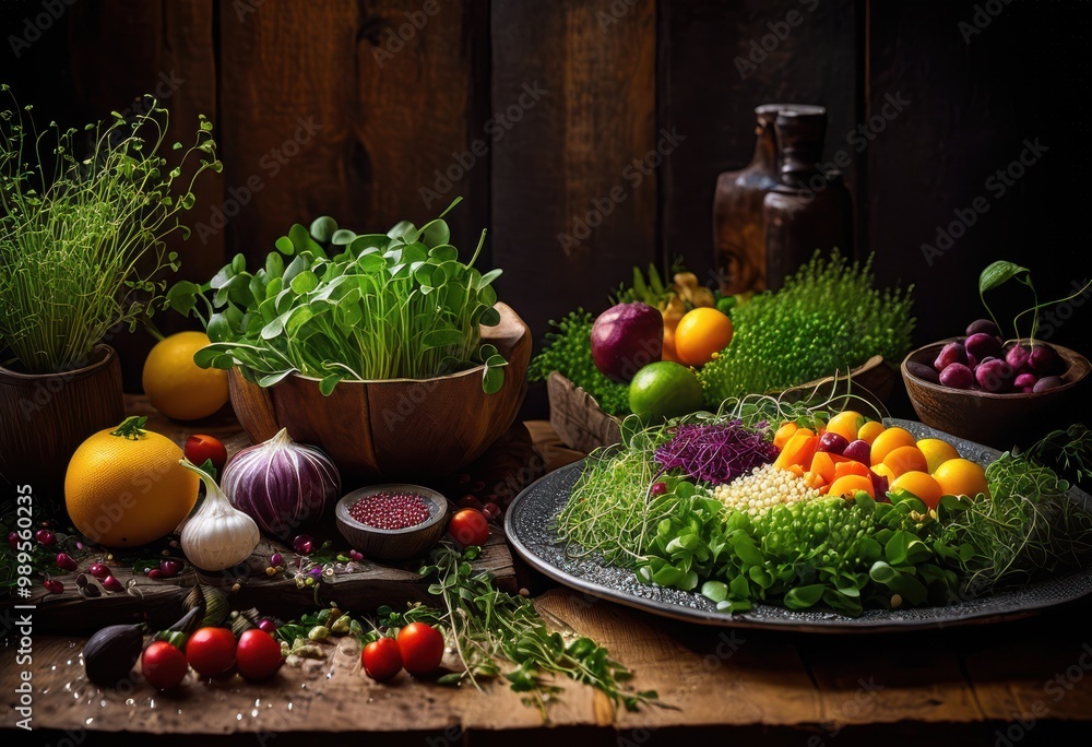 colorful arrangement fresh ingredients showcasing culinary artistry stunning food presentation, aesthetics, banquet, beautiful, chef, cuisine, decor colorful arrangement fresh ingredients showcasing culinary artistry stunning food presentation, aesthetics, banquet, beautiful, chef, cuisine, decor