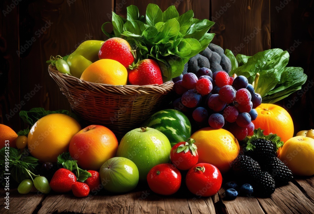 vibrant display fresh fruits vegetables illuminated natural light colorful arrangement, showcase, healthy, organic, produce, nature, market, assortment, ripe vibrant display fresh fruits vegetables illuminated natural light colorful arrangement, showcase, healthy, organic, produce, nature, market, assortment, ripe