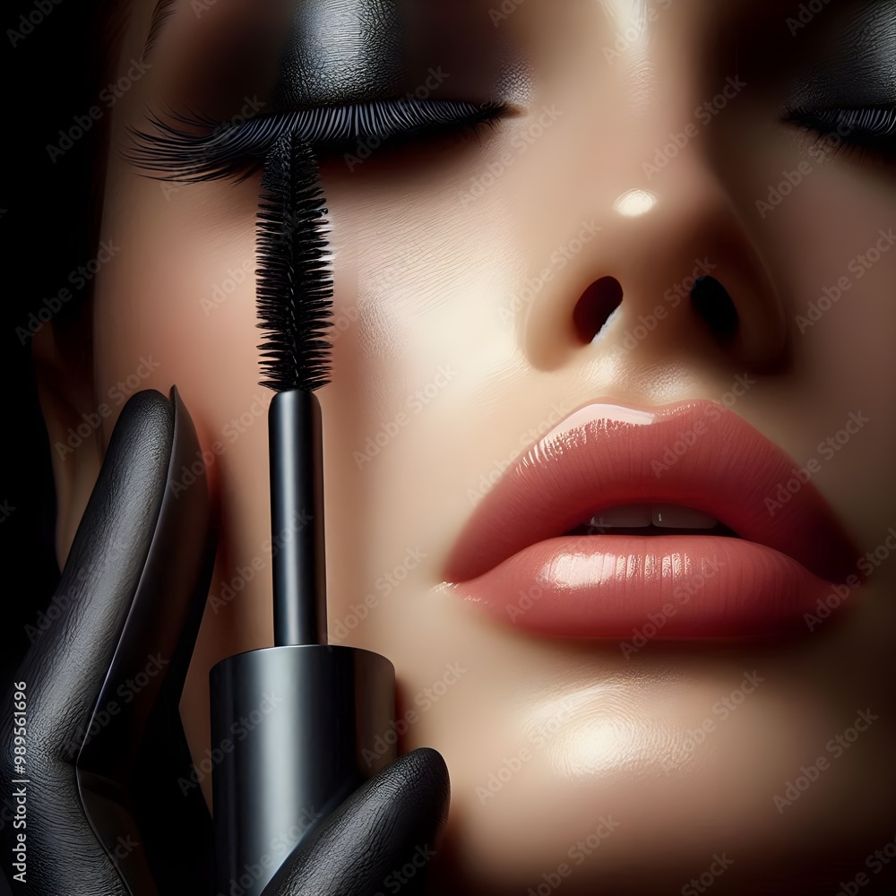 Obraz premium woman applying mascara