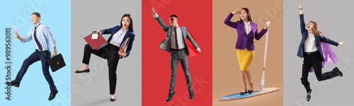 Collage of funny business p...