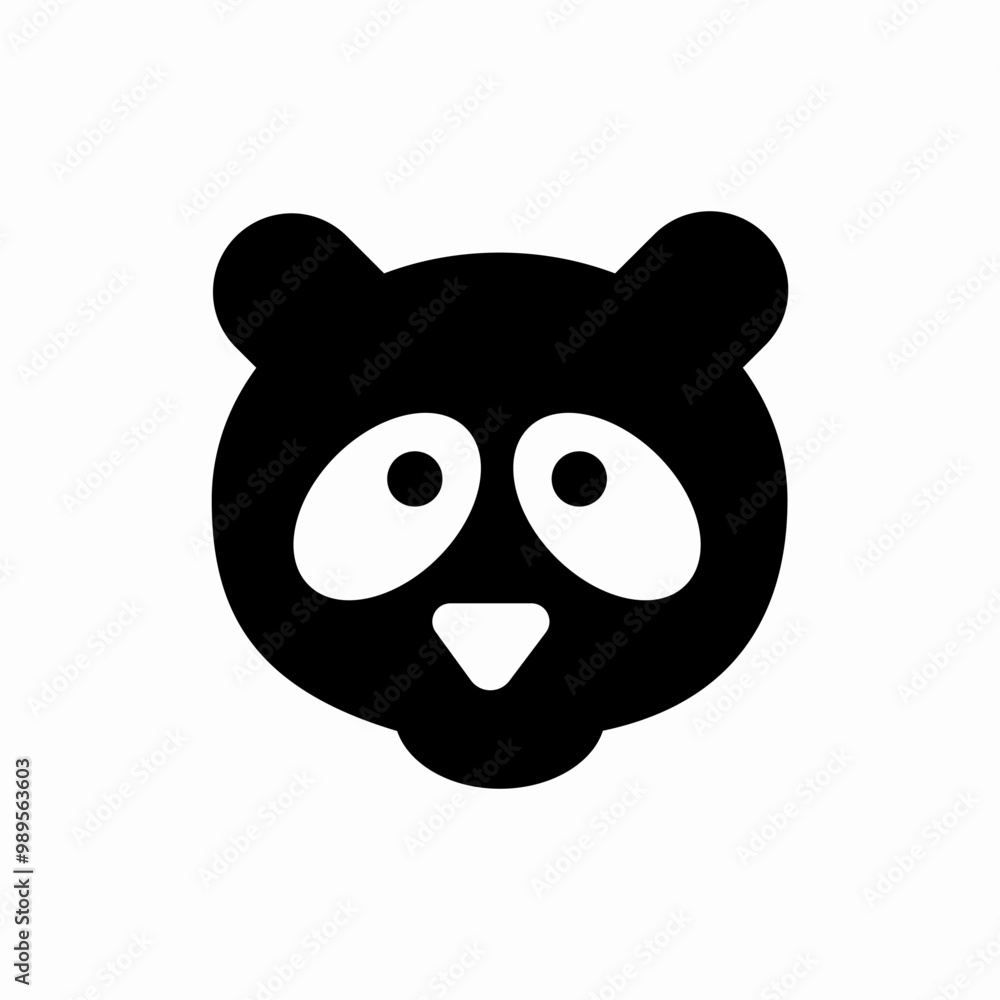 panda face icon sign vector panda face icon sign vector