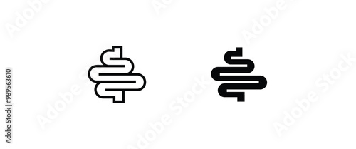 Colitis intestine icon set. Stomach Digestive . Check health bowel Gastroenterology for medical design. Health care