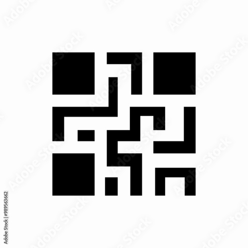 qr code id icon sign vector
