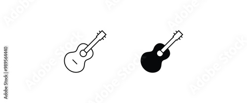 acoustic guitar vector icon. classic, instrument, musical, rock, sound, acoustic, string, play, electric, concert, song, musician, guitarist