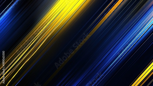 Dynamic abstract lines in blue and yellow tones create a vibrant background design for digital art or modern presentations