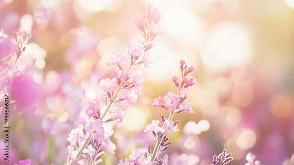 Soft pink flowers bloom under warm sunlight in a serene garden at noon, creating a peaceful atmosphere filled with color and light Soft pink flowers bloom under warm sunlight in a serene garden at noon, creating a peaceful atmosphere filled with color and light