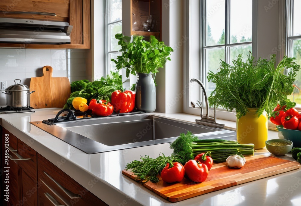vibrant kitchen safety equipment displayed organized cooking environment enhanced culinary experience, appliances, cleaning, containers, cutting, decor vibrant kitchen safety equipment displayed organized cooking environment enhanced culinary experience, appliances, cleaning, containers, cutting, decor