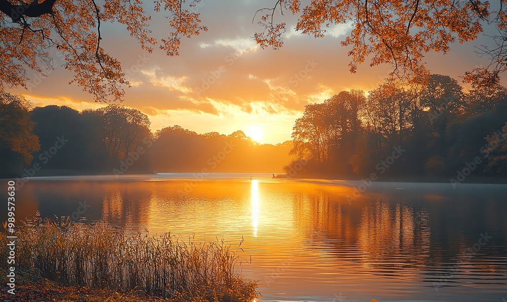 Fototapeta premium Sonnenaufgang über See