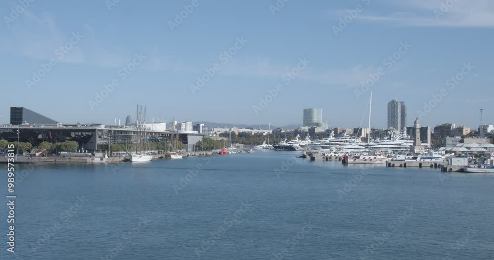 Panoramic view of port of Barcelona Panoramic view of port of Barcelona