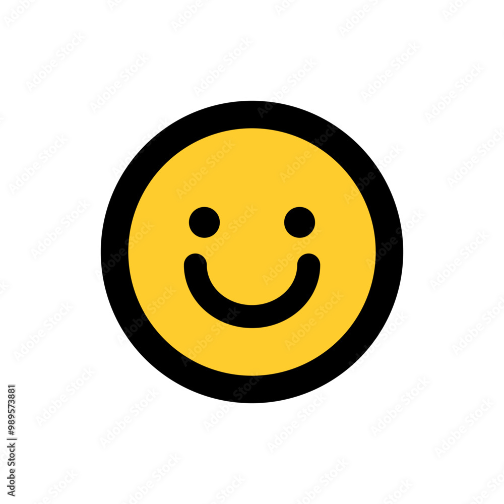Happy smiling face icon. Feeling, emotion, facial expression concepts. Colored outline vector design isolated illustration. Happy smiling face icon. Feeling, emotion, facial expression concepts. Colored outline vector design isolated illustration.