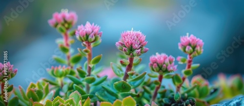 Sedum Alpestre Wild Plant Plant Blooming In Summer photo