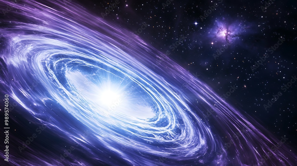 Neutron star with an accretion disk showing gravitational waves and dark matter with a dwarf galaxy and the Great Attractor in the background Neutron star with an accretion disk showing gravitational waves and dark matter with a dwarf galaxy and the Great Attractor in the background