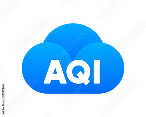 AQI - Air Quality Index scale. Low and High level. Gauge with quality index dial showing. Vector illustration.