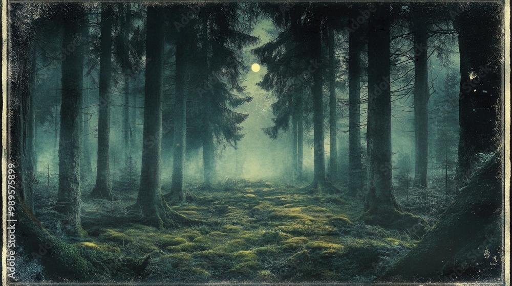 Obraz premium Enchanted Forest Pathway in Mystical Light