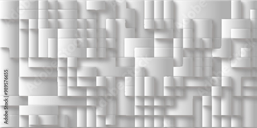 Abstract modern white and light grey square geometric pattern wall texture background. Abstract mosaic white or grey light colors seamless pattern square background. You can use template, cover design