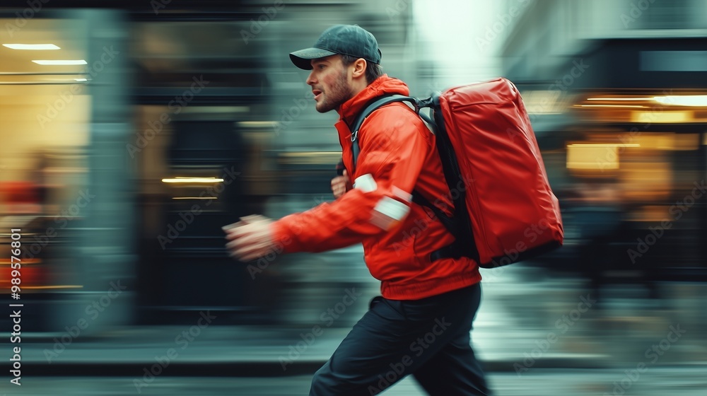Running delivery postman. Running delivery postman.