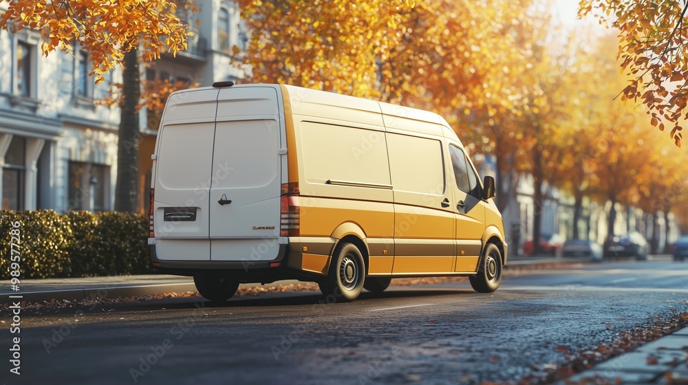 Obraz premium Delivery van on its way.