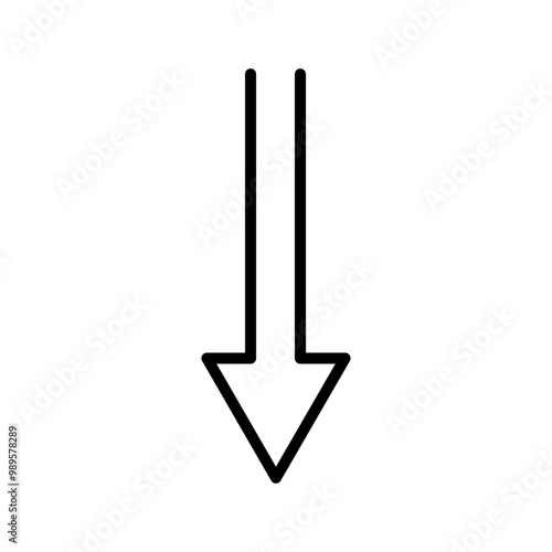 Black arrow icon for web design. Cursor, Click. Long, straight-line arrow icon. Vector design