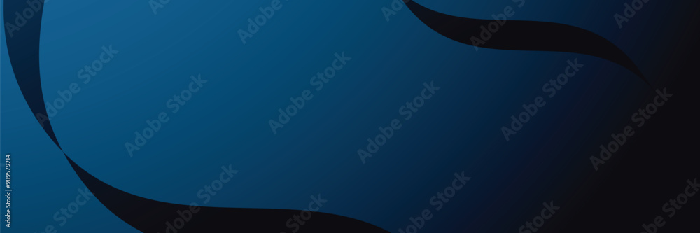 Abstract dark blue background with black curved shapes. Abstract dark blue background with black curved shapes.