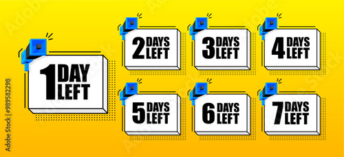 Countdown Left Days. Number of days left to sign for sale or promotion. Countdown timer. Stopwatches set. Vector illustration.
