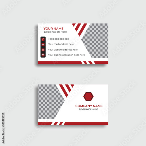 Luxury and elegant business card  template design or flat business card design with horizontal layout
