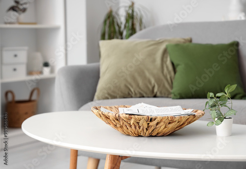 Newspapers with houseplant ...