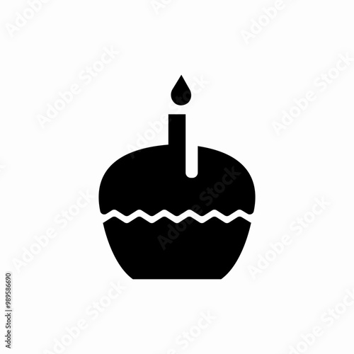 birthday cake and candle icon sign vector