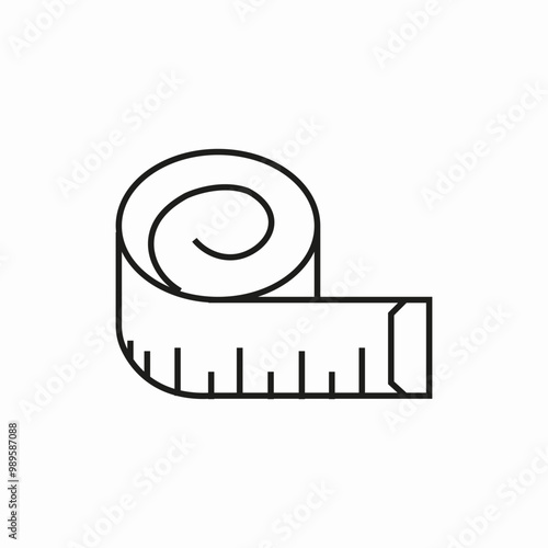 measuring tape cm icon sign vector