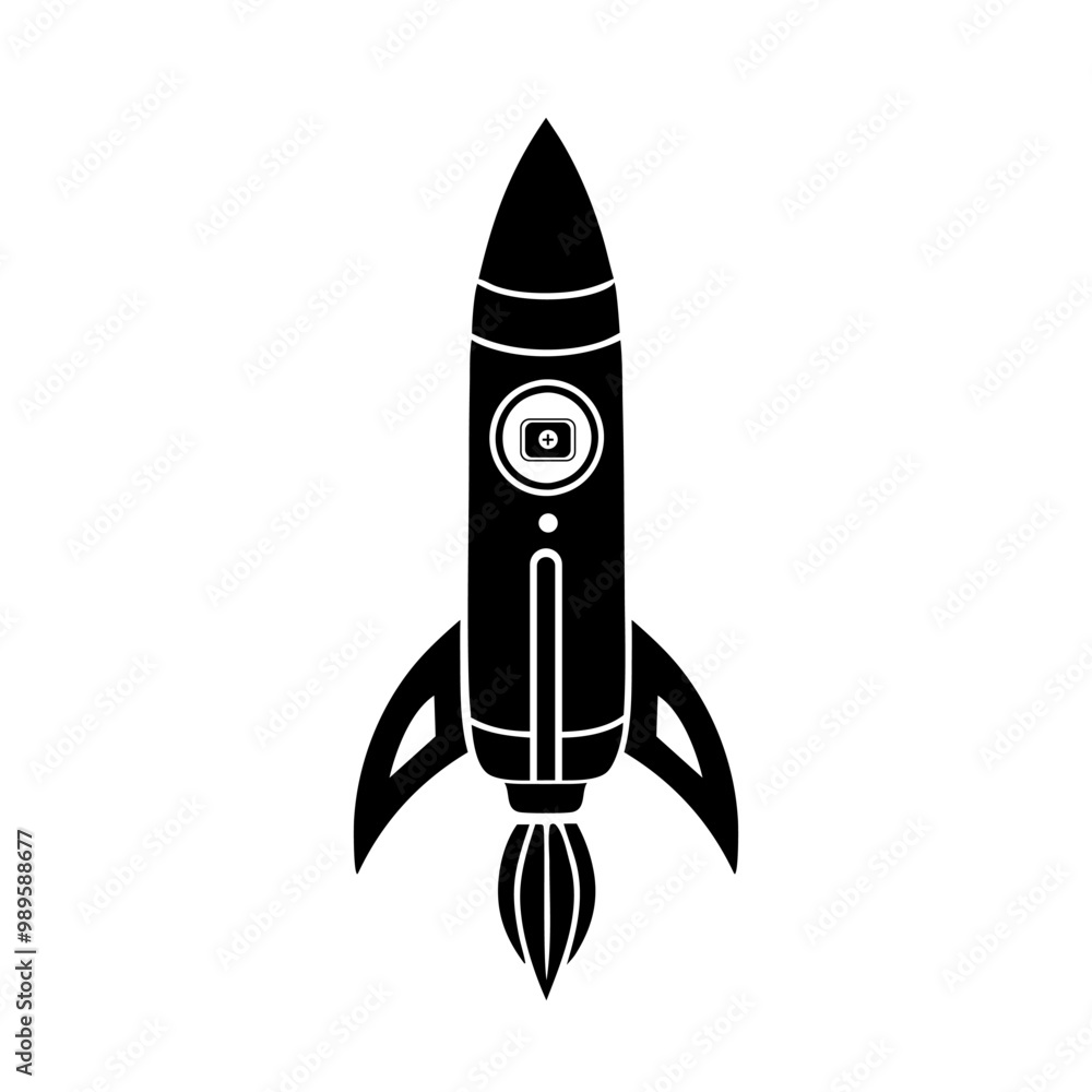 rocket in space, vector design, hyper-sonic missile rocket in space, vector design, hyper-sonic missile