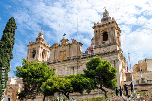 Exterior of the Collegiate Church of Saint Lawrence, Vittoriosa (Birgu), Malta, Europe