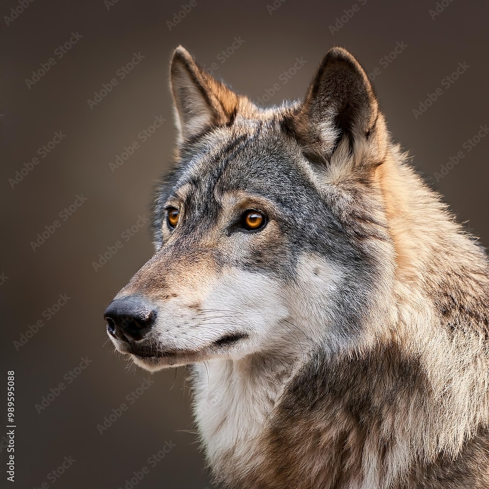 Fototapeta premium Grey wolf portrait