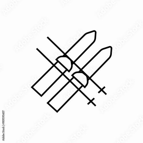 ski equipment icon sign vector