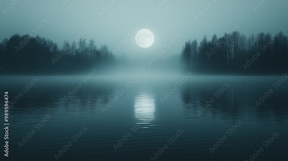 A stunning and surreal photo of a serene lake illuminated by the moonlight, with rippling shadows creating mysterious shapes on the water A stunning and surreal photo of a serene lake illuminated by the moonlight, with rippling shadows creating mysterious shapes on the water