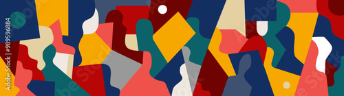 People silhouettes social issues abstract vector background 