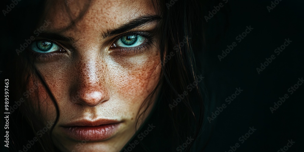 Dramatic Expression Portrait, a captivating individual with intense emotion, softly blurred dark background enhancing the mood and focus. Dramatic Expression Portrait, a captivating individual with intense emotion, softly blurred dark background enhancing the mood and focus.