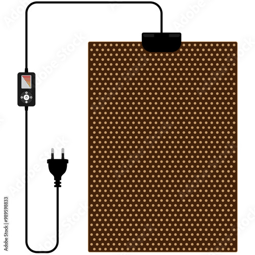Reptile Terrarium Heating Mat, Heat Pad Warmer Mat with Thermostat. Warmer mat pad with thermostat controller illustration graphic
