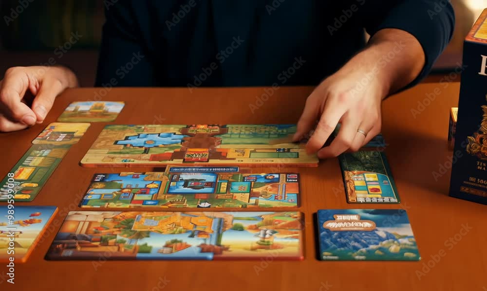 South Korean Man Preparing for Family Game Night South Korean Man Preparing for Family Game Night