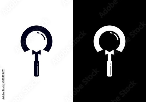 Businessman and Search Logo Vector. Man and Magnifying Glass Vector Design.