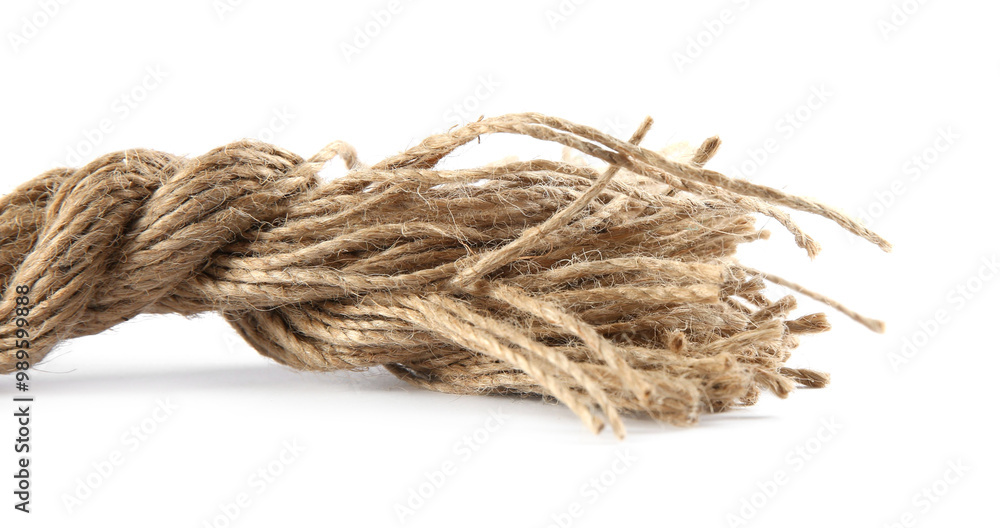 Hemp rope isolated on white. Organic material Hemp rope isolated on white. Organic material